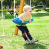 Wooden Swing Set with Slide;  Outdoor Playset Backyard Activity Playground Climb Swing Outdoor Play Structure for Toddlers;  Ready to Assemble Wooden