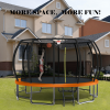 16FT Recreational Trampoline with Enclosure for Kids Adults, ASTM Approved, Outdoor Trampoline with Wind Stakes and Ladder for Kids Apex Series