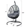 High Quality Outdoor Indoor Black color PE Wicker Swing Egg chair