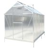 6.3'*10.2'*7' Polycarbonate Greenhouse, Heavy Duty Outdoor Aluminum Walk-in Green House Kit with Rain Gutter, Vent and Door for Backyard Garden