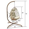 Swing Egg Chair with Stand Indoor Outdoor; UV Resistant Cushion Hanging Chair; Anti-Rust Foldable Aluminum Frame Hammock Chair; 350lbs Capacity Hangin