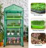 Mini Greenhouse,4 Tier Small Portable Greenhouses Kit with Caster Wheels and Roll-up Zipper PE Cover