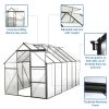 6x12 FT Polycarbonate Greenhouse Raised Base and Anchor Aluminum Heavy Duty Walk-in Greenhouses for Outdoor Backyard in All Season,Black