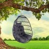 JESE Swing Hammock Egg Chairs Indoor Outdoor, UV Resistant Cushion Hanging Chair with Cup Holder