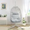 Hanging Egg Chair Outdoor Swing Chair with Stand, Hammock Chair Indoor, Patio Boho Wicker Hanging with Stand 350lbs Balcony