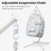 Hanging Egg Chair Outdoor Swing Chair with Stand,Hammock Chair Indoor,Patio Boho Wicker Hanging with Stand 350lbs Capacity