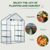 Outsunny 5' x 2.5' x 6.5' Mini Walk-in Greenhouse Kit, Portable Green House with 3 Tier Shleves, Roll-Up Door