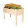 Raised Garden Bed Wood Patio Elevated Planter Box Kit with Stand for Outdoor Backyard Greenhouse