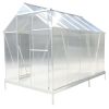 6.3'*10.2'*7' Polycarbonate Greenhouse, Heavy Duty Outdoor Aluminum Walk-in Green House Kit with Rain Gutter, Vent and Door for Backyard Garden