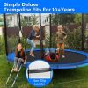 Simple Deluxe Recreational Trampoline with Enclosure Net 12FT Wind Stakes- Outdoor Trampoline for Kids and Adults Family Happy Time