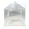 6.3'*10.2'*7' Polycarbonate Greenhouse, Heavy Duty Outdoor Aluminum Walk-in Green House Kit with Rain Gutter, Vent and Door for Backyard Garden