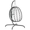 Hanging Egg Chair with Cushion Anthracite Poly Rattan&Steel