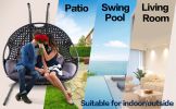 Double Swing Egg Chair with Stand Indoor Outdoor