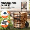 VEVOR Firewood Log Cart, 250 lbs Load Capacity, Outdoor and Indoor Wood Rack Storage Mover with Pneumatic Rubber Wheels, Heavy Duty Steel Dolly Hauler