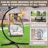 Egg Chair Hammock Chair Basket Hanging Swing Chair UV Resistant Cushion with Stand for Indoor Bedroom Outdoor Garden