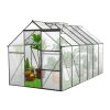 6x12 FT Polycarbonate Greenhouse Raised Base and Anchor Aluminum Heavy Duty Walk-in Greenhouses for Outdoor Backyard in All Season,Black