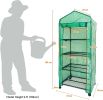 Mini Greenhouse,4 Tier Small Portable Greenhouses Kit with Caster Wheels and Roll-up Zipper PE Cover