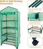 Mini Greenhouse,4 Tier Small Portable Greenhouses Kit with Caster Wheels and Roll-up Zipper PE Cover