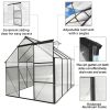 6x8 FT Polycarbonate Greenhouse Raised Base and Anchor Aluminum Heavy Duty Walk-in Greenhouses for Outdoor Backyard in All Season