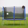 15FT Trampoline with Basketball Hoop Inflator and Ladder(Inner Safety Enclosure) Blue