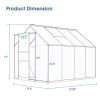 8' L x 6' W Walk-in Polycarbonate Greenhouse with Roof Vent,Sliding Doors,Aluminum Hobby Hot House for Outdoor Garden Backyard