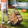 VEVOR Firewood Log Cart, 250 lbs Load Capacity, Outdoor and Indoor Wood Rack Storage Mover with Pneumatic Rubber Wheels, Heavy Duty Steel Dolly Hauler