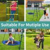 Swing Set for Kids Outdoor Backyard Playground Swing Set with Ladder and Basketball Hoop