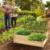 3-Tier Wooden Raised Garden Bed with Open-Ended Base