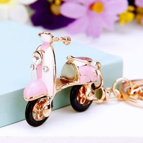 Creative Water Drill Electric Bicycle Car Key Ring (Color: pink)