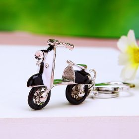 Creative Water Drill Electric Bicycle Car Key Ring (Color: Black white)