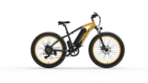 GOGOBEST 26 Inch Fat Tire 1000w Motor 48V 13ah Battery 7 Speed Electric Bike (Color: Yellow)