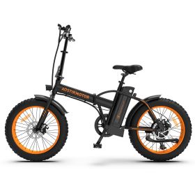 New Pattern Electric Bike Fat Tire With Removable Lithium Battery for Adults (motor: 500W, Color: Orange)