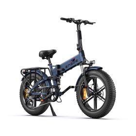 Engwe Engine Pro (Upgraded Version) 1000W(PEAK) Fat E-Bike 16Ah 25KM/H 120KM (Color: Blue)