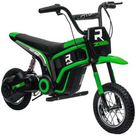 Aosom Electric Dirt Bike with Twist Grip Throttle, 24V 350W Off-Road Electric Motorcycle, Up to 15 MPH with Brake, Music Horn (Color: as Pic)