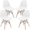 Set of 4 Modern Style Dining Chair, Shell Lounge Plastic Chair for Kitchen, Dining, Bedroom