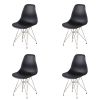 Set of 4 Modern Style Dining Chair, Shell Lounge Plastic Chair for Kitchen, Dining, Bedroom