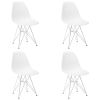 Set of 4 Modern Style Dining Chair, Shell Lounge Plastic Chair for Kitchen, Dining, Bedroom