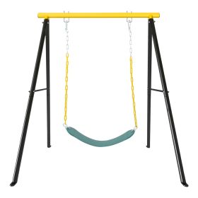 Swing Sets for Backyard, Heavy Duty A-Frame Swing, Swing Sets for Yoga Hammock Saucer Baby Porch Swing, Swing Sets for Backyard (Color: Yellow)