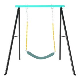 Swing Sets for Backyard, Heavy Duty A-Frame Swing, Swing Sets for Yoga Hammock Saucer Baby Porch Swing, Swing Sets for Backyard (Color: Green)