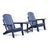 3 PCS Folding Adirondack Sets,2 Resin Adirondack and Side Table