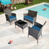 Outdoor Furniture & Patio Set - Patio Furniture Set 4 Pieces - Rattan Wicker Sofa & Patio chairs Ensemble - Ideal for Garden, Deck, Yard, Pool