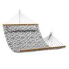 VEVOR Double Quilted Fabric Hammock, 12 FT Double Hammock with Hardwood Spreader Bars