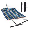 VEVOR Two Person Hammock with Stand Included Heavy Duty 480lb Capacity, Double Hammock with 12 FT Steel Stand and Portable Carrying Bag and Pillow