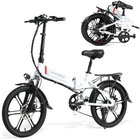 SAMEBIKE 20LVXD30-II-IT  electric bike  350W Folding bike 48V/10Ah lithium-ion battery cycle electric bicycle (Color: White)