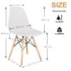 Set of 4 Modern Style Dining Chair, Shell Lounge Plastic Chair for Kitchen, Dining, Bedroom