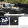 Outdoor Sectional 8 Piece Patio Furniture Set with 44-Inch Propane Gas Fireplace Table Outdoor Wicker Rattan Sofa