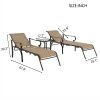 3 Pack Patio Lounge Chair, Outdoor Chaise Lounge with 5 Adjustable Backrest, Sturdy Steel Frame, Sunbathing Recliner, Beach Chair