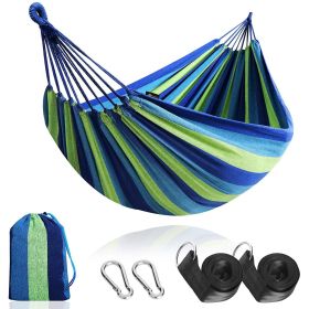 Outdoor Garden Camping Hammock With Straps;  Durable Hammock Holds (Size: 280*150cm, Color: Blue)