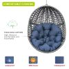 Wicker Hanging Swing Chair;  Rattan Hanging Egg Chair with Durable Stand and Waterproof Cushion for Outdoor Garden or Indoor Living Room