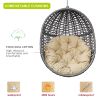 Wicker Hanging Swing Chair;  Rattan Hanging Egg Chair with Durable Stand and Waterproof Cushion for Outdoor Garden or Indoor Living Room